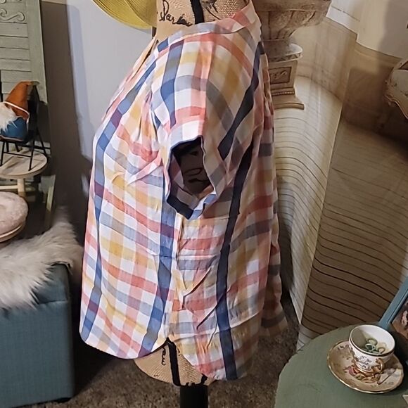 LOFT Gingham Print Top Size XS - Picture 4 of 8